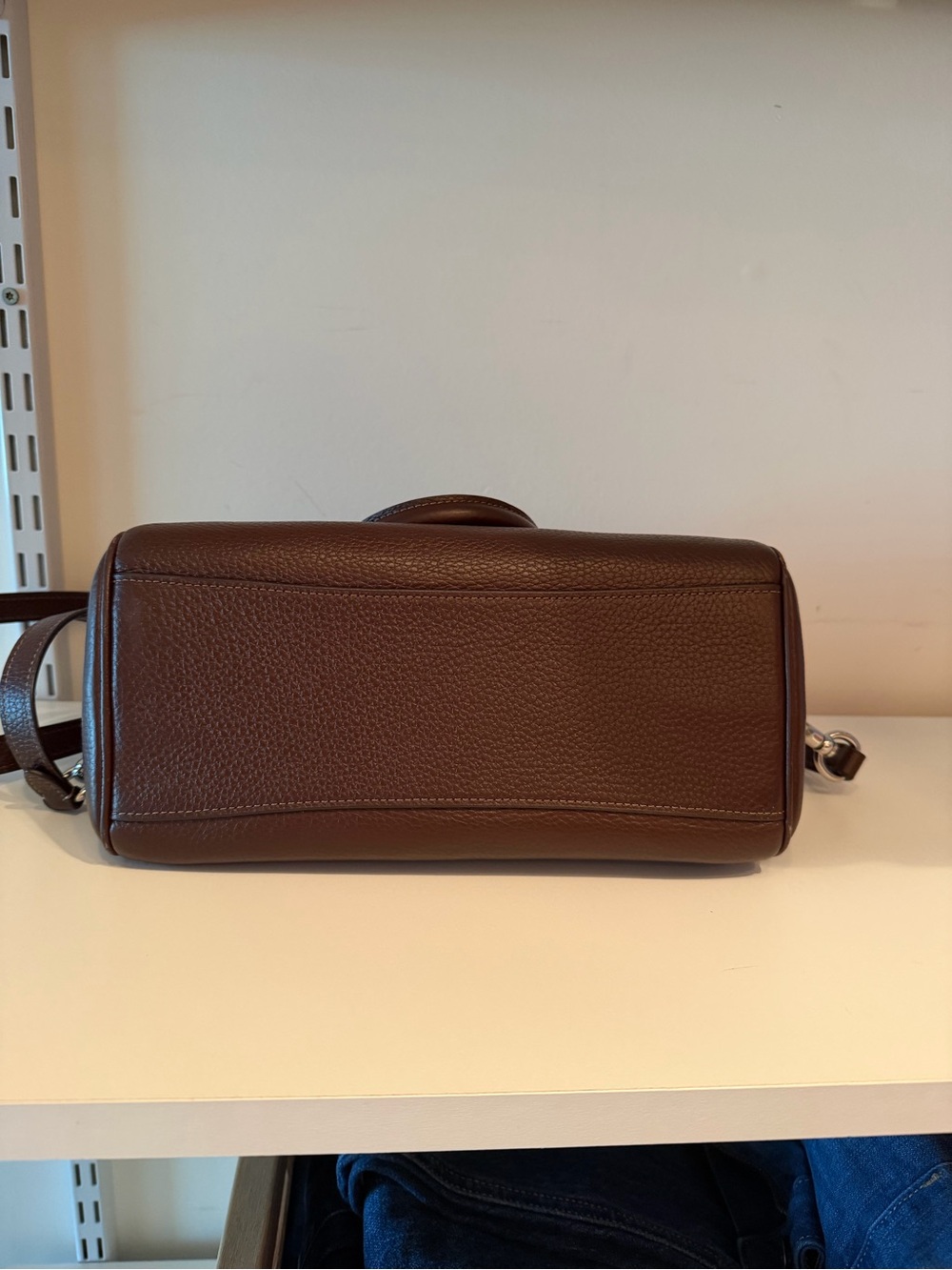 Coach Brown Pebbled Leather Satchel with Gold Hardware - Picture 5 of 6